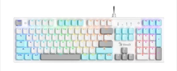 KEYBOARD MECHANICAL A4TECH Bloody S510R, Blue Switch, RGB Illumination, White