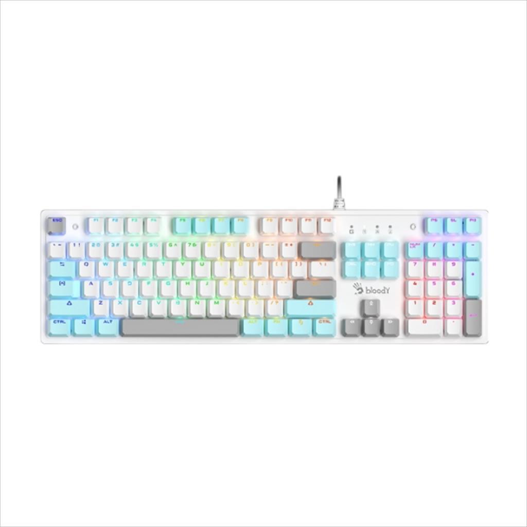 KEYBOARD MECHANICAL A4TECH Bloody S510R, Blue Switch, RGB Illumination, White 08744