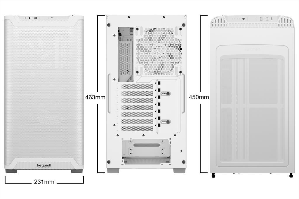 CASE BE QUIET! ATX Mid-Tower Pure Base 501 Airflow Window, 2x140mm Pure Wings 3, White BGW75 02573