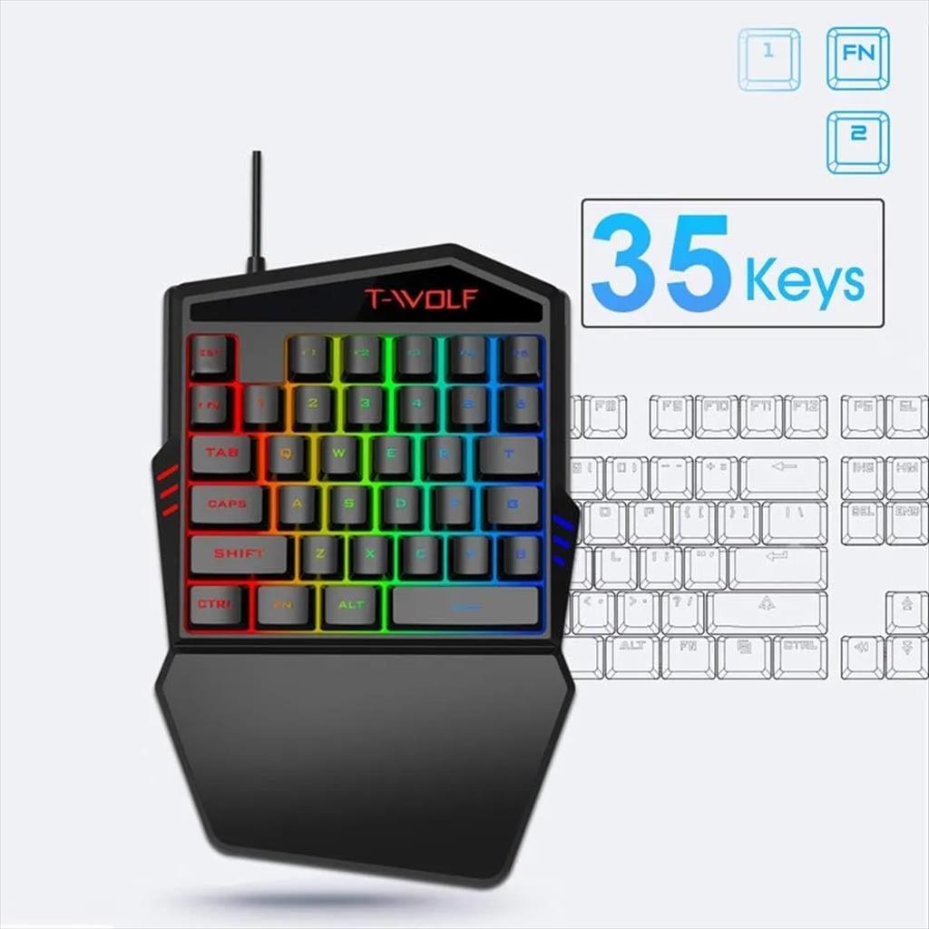 COMBO KEYPAD AND MOUSE WIRED EXTRALINK GAMING TF900 RGB Illumination Black 08757