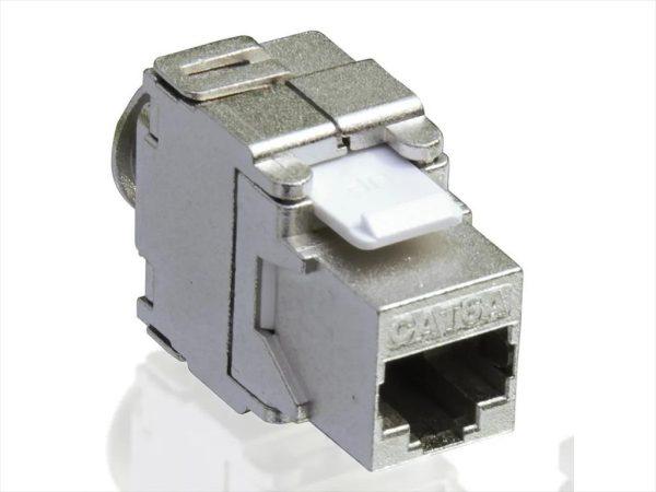 Net modulcat6a stp keystone jack, tool-free, silver secomp