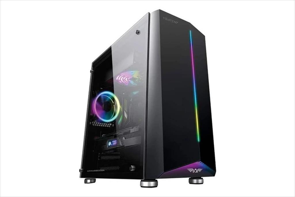 CASE ARMAGGEDDON ATX mid-Tower NIMITZ N7 BLACK, w/WINDOW, RGB FRONT PANEL 02582