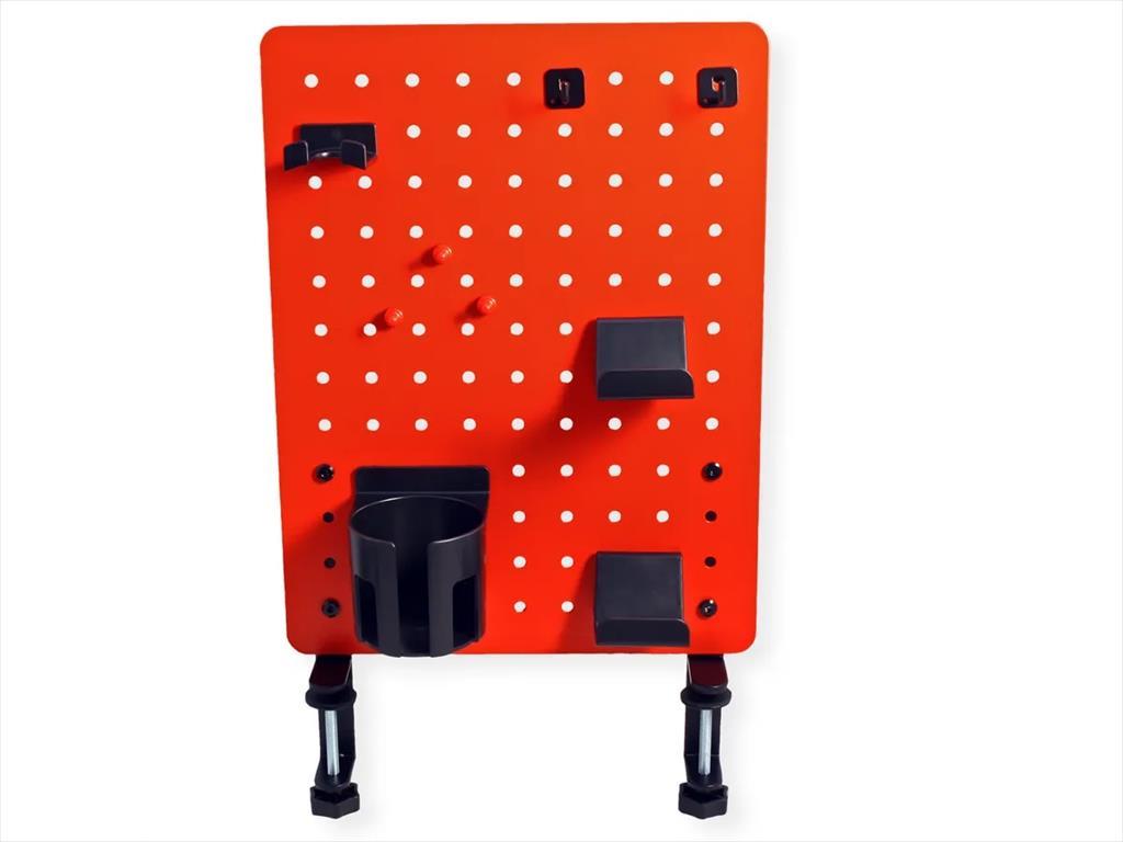 GAMING DESK CLAMP MOUNT PEGBOARD, (3x Pin Magnet, 1x Cup Holder, 2x Hook, 2x Gaming Controller Hook, 1x Headphone Hook), RED 56333