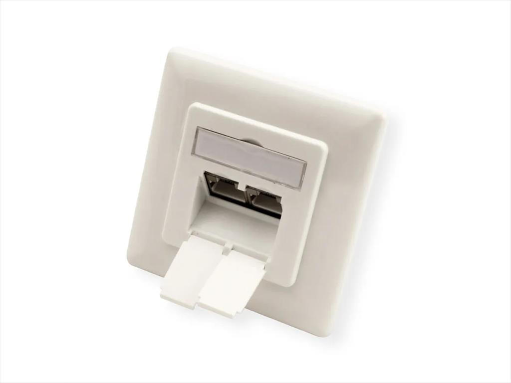 NET MOUNT WALL JECK Cat6A STP, 2 port Secomp 27171