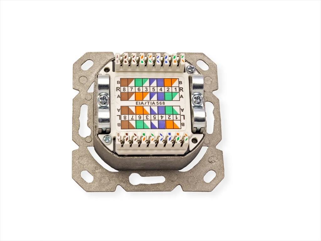 NET MOUNT WALL JECK Cat6A STP, 2 port Secomp 27171