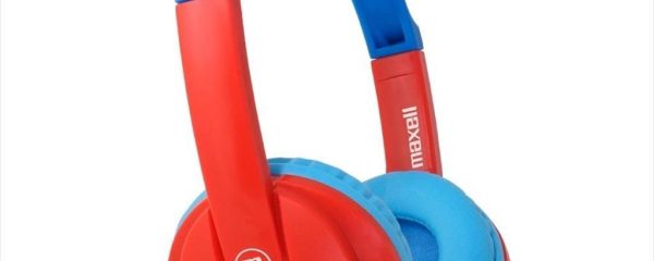 HEADPHONES WIRELESS MAXELL KIDZ Bluetooth w/microphone, HP-BT350 Blue/Red