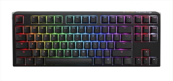 Keyboard mechanical ducky one 3 classic rgb tkl pbt double-shot keycaps hot-swappable cherry mx black, dkon2187st-auspdclawsc1