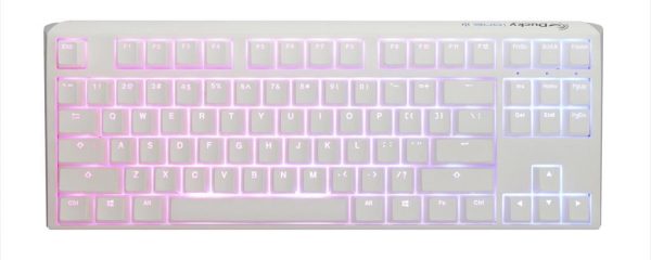 KEYBOARD MECHANICAL DUCKY ONE 3 CLASSIC PURE WHITE RGB TKL PBT Double-shot keycaps HOT-SWAPPABLE Cherry MX Clear, DKON2187ST-WUSPDPWWWSC1