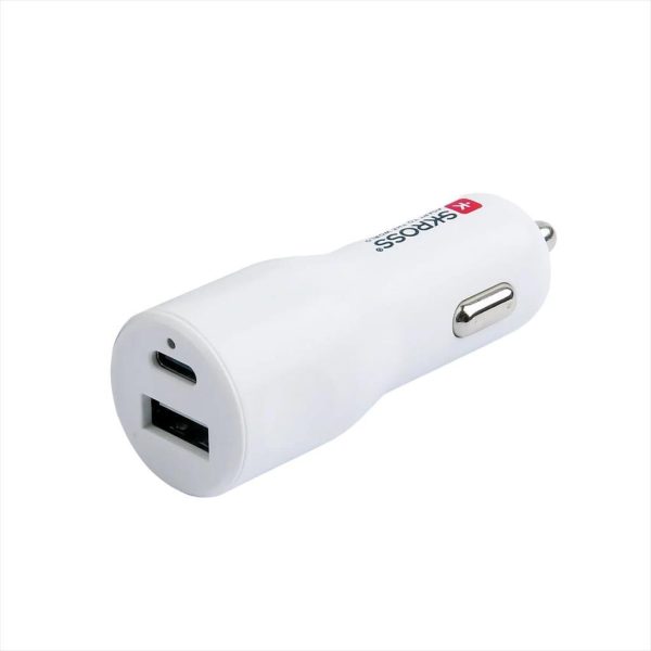 PHONE CAR CHARGER SKROSS DUAL PORT (USB-A + Type-C) 20W, SKCHCA0120WPDCN 29236