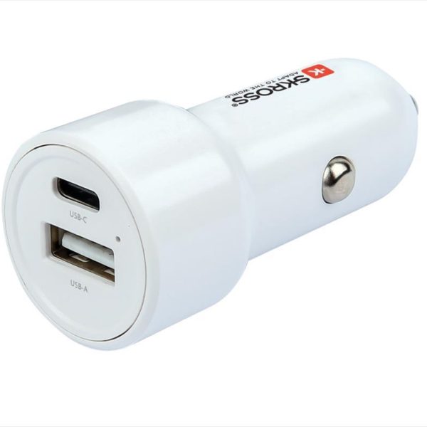 PHONE CAR CHARGER SKROSS DUAL PORT (USB-A + Type-C) 65W, SKCHCA0365WPDCN 29237
