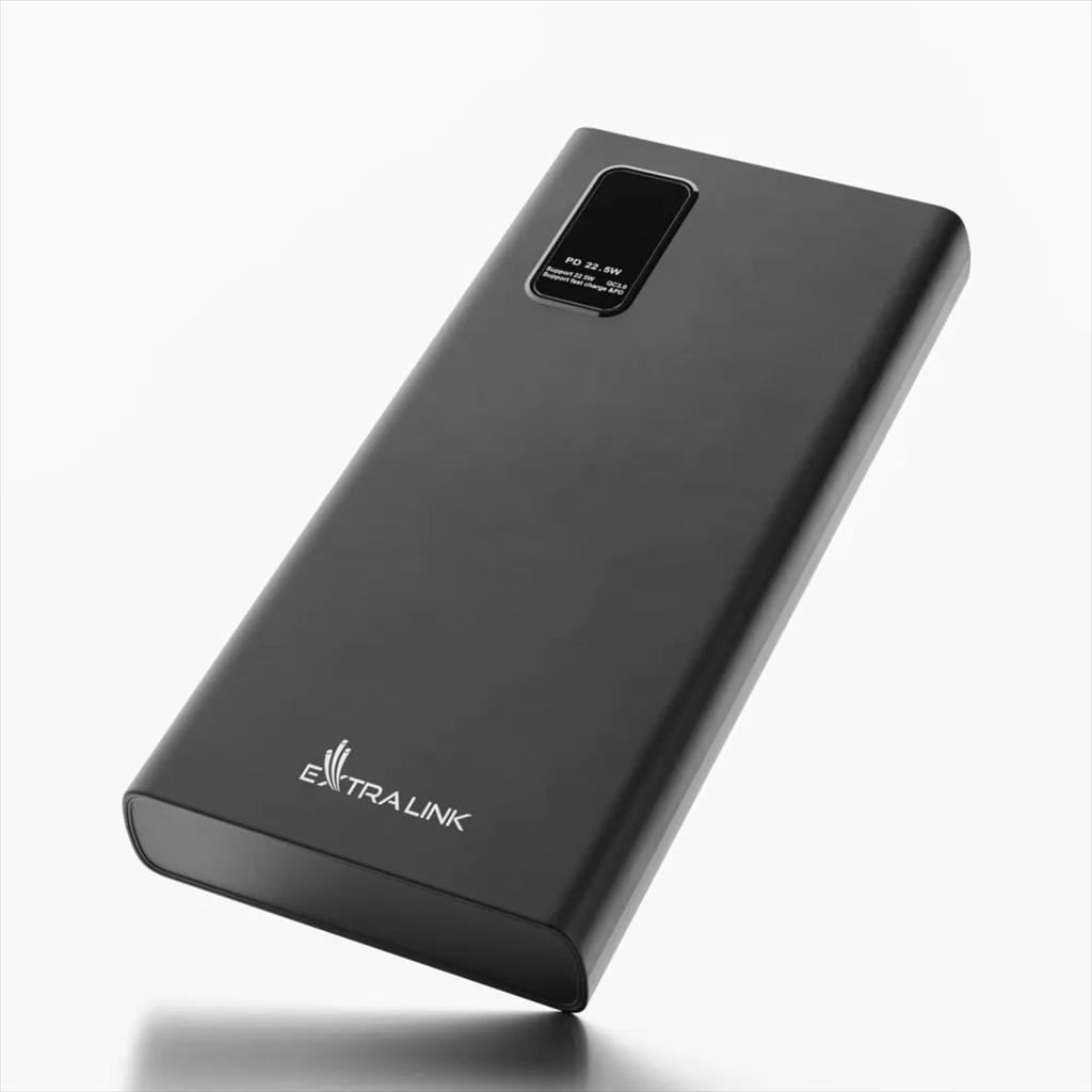 POWER BANK EXTRALINK EPB-067B 10000mAh (22.5W Fast charge) w/digital display Dual input (Micro-USB, USB-C) /output( 2x USB-A, USB-C), Black 34098