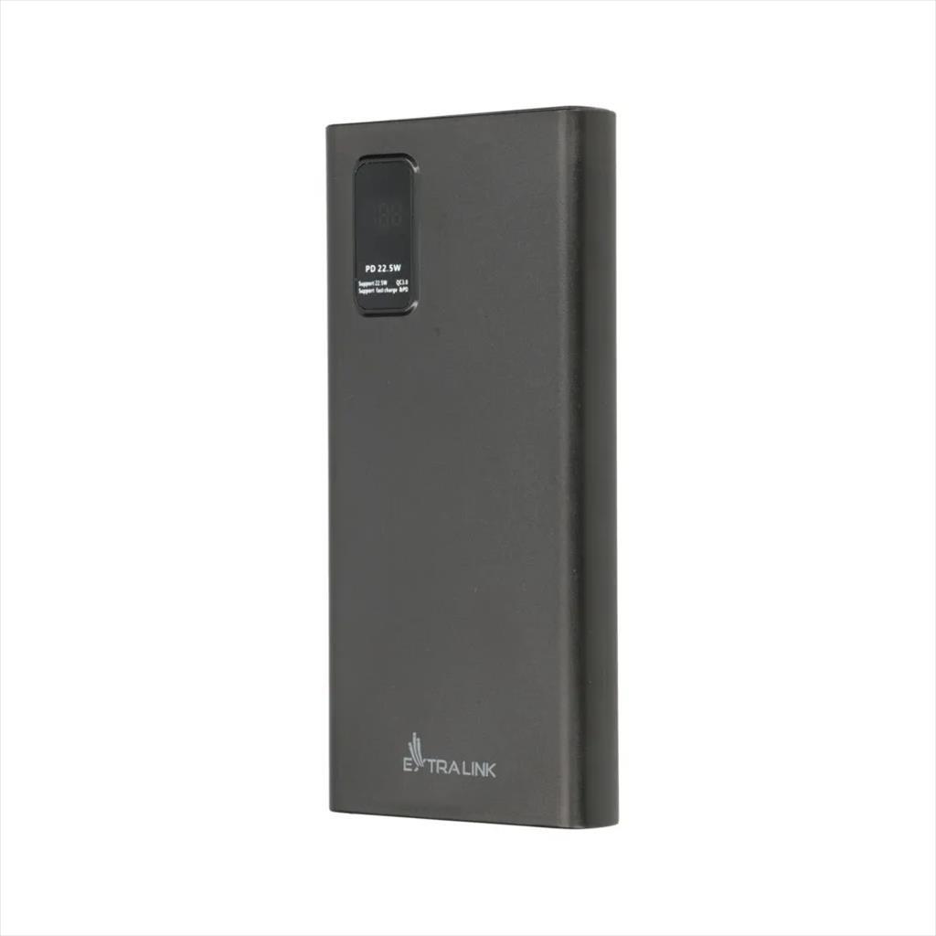 POWER BANK EXTRALINK EPB-067B 10000mAh (22.5W Fast charge) w/digital display Dual input (Micro-USB, USB-C) /output( 2x USB-A, USB-C), Black 34098