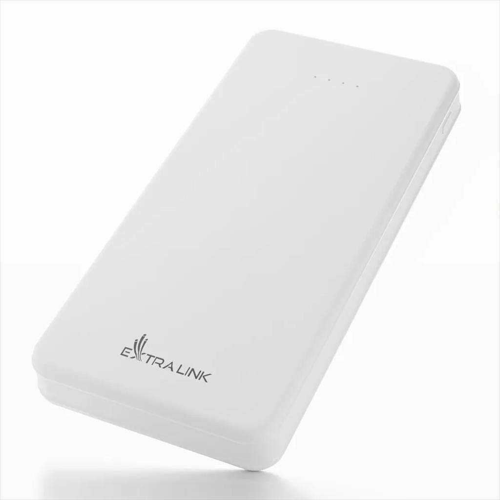 POWER BANK EXTRALINK EPB-078W 10000mAh Dual input (Micro-USB, USB-C) /output( 2x USB-A), White 34105