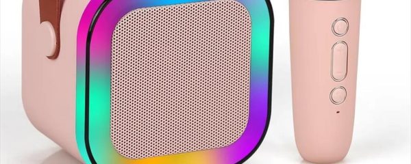 SPEAKERS BLUETOOTH EXTRALINK MINI KARAOKE SET FOR KIDS, x2 MICS+SPEAKER RGB, (BT, AUX, SD CARD) PINK