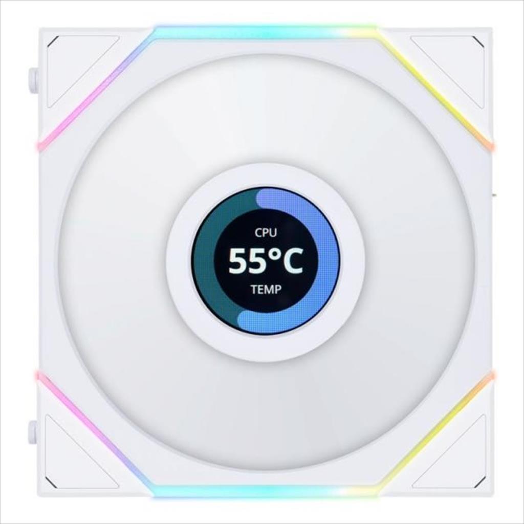 COOLERS CASE FAN 3x120mm LIAN LI UNI FAN TL LCD 120 A-RGB 1900 RPM PWM, w/Controller, White, 12TLLCD3W 36545