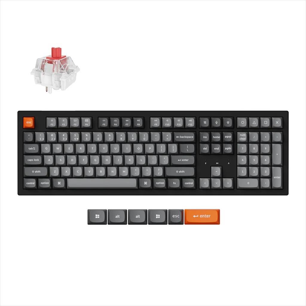 KEYBOARD MECHANICAL KEYCHRON K10 MAX HS Full Size RGB Keychron super Red switch, Multi-Device 2.4 GHz & BT Black, K10M-H1 08720