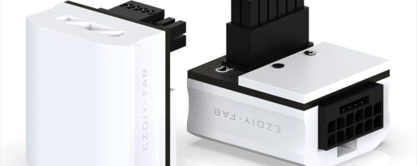 VGA POWER ADAPTER EZDIY-FAB 12VHPWR 600W RVS 90 DEGREES white