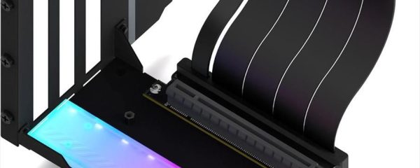 GPU VERTICAL BRACKET KIT EZDIY-FAB SHIELD ARGB PCIe 16x Gen4 w/RISER CABLE 115mm, 90° Black