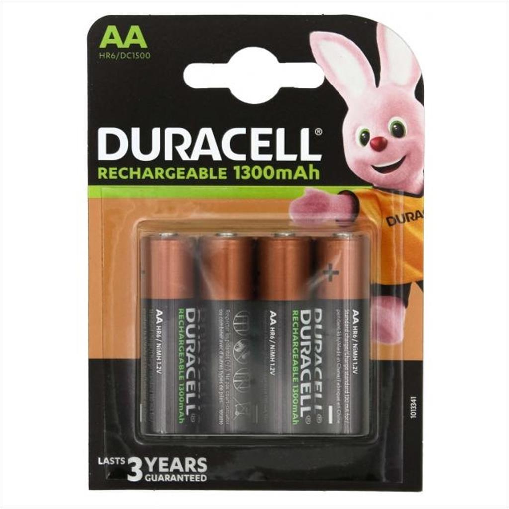 Battery DURACELL Rechargeable 4xAA R6 1.2V 1300mAh NiMH 4pcs pack blister 34090