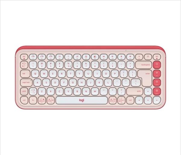 Keyboard bluetooth logitech pop icon keys rose & off white 920-013073