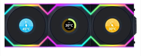 COOLERS CASE FAN 3x120mm LIAN LI UNI FAN SL w/ L-Wireless controller, LCD 120 A-RGB PWM, Black, 12SLLCD1W3B