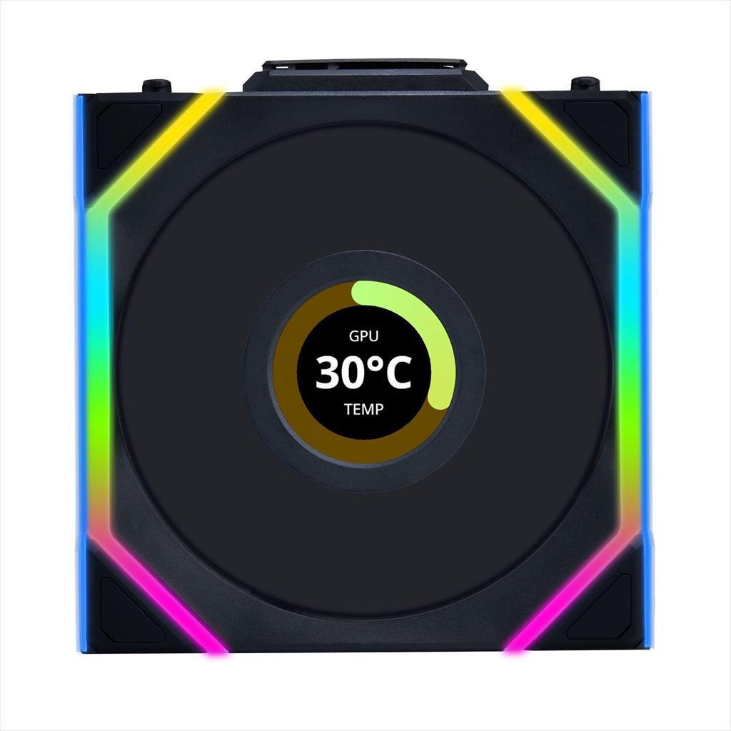 COOLERS CASE FAN 3x120mm LIAN LI UNI FAN SL w/ L-Wireless controller, LCD 120 A-RGB PWM, Black, 12SLLCD1W3B 36668