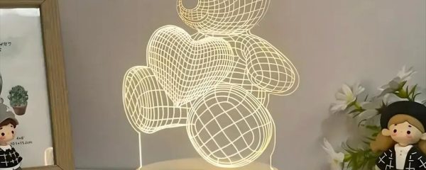 GAME FIGURINE TEDDY BEAR HEART 3D EXTRALINK NIGHT LAMP