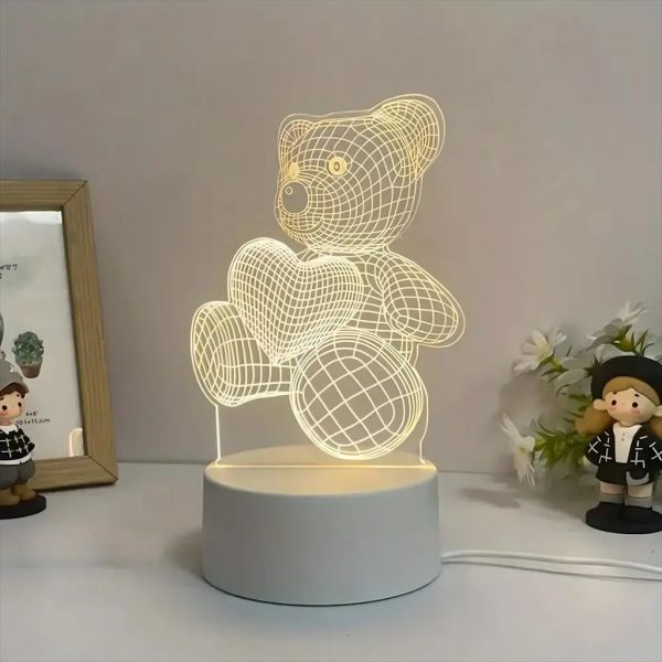 GAME FIGURINE TEDDY BEAR HEART 3D EXTRALINK NIGHT LAMP 56284