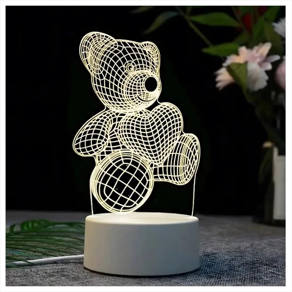 GAME FIGURINE TEDDY BEAR HEART 3D EXTRALINK NIGHT LAMP 56284
