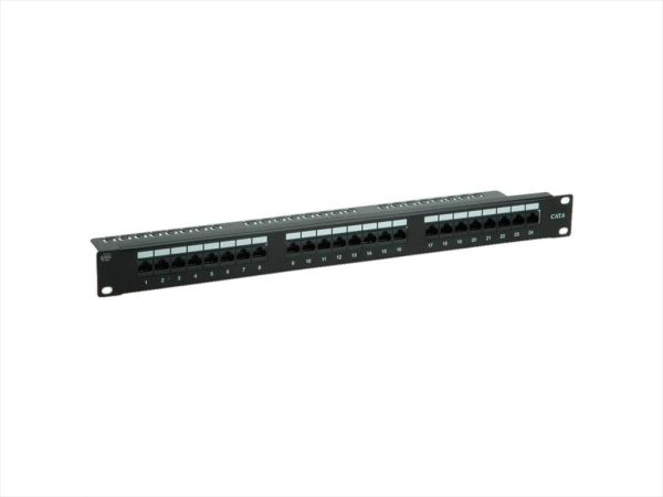 Net patch panel secomp 24 port 19" rotronic cat6 utp black