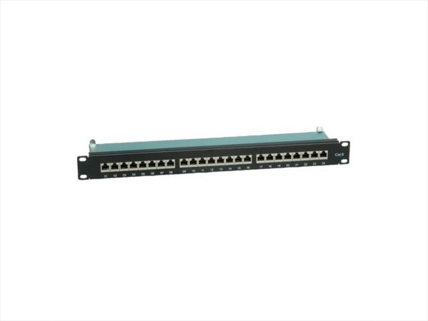 Net patch panel secomp 24 port 19" rotronic cat6 stp black