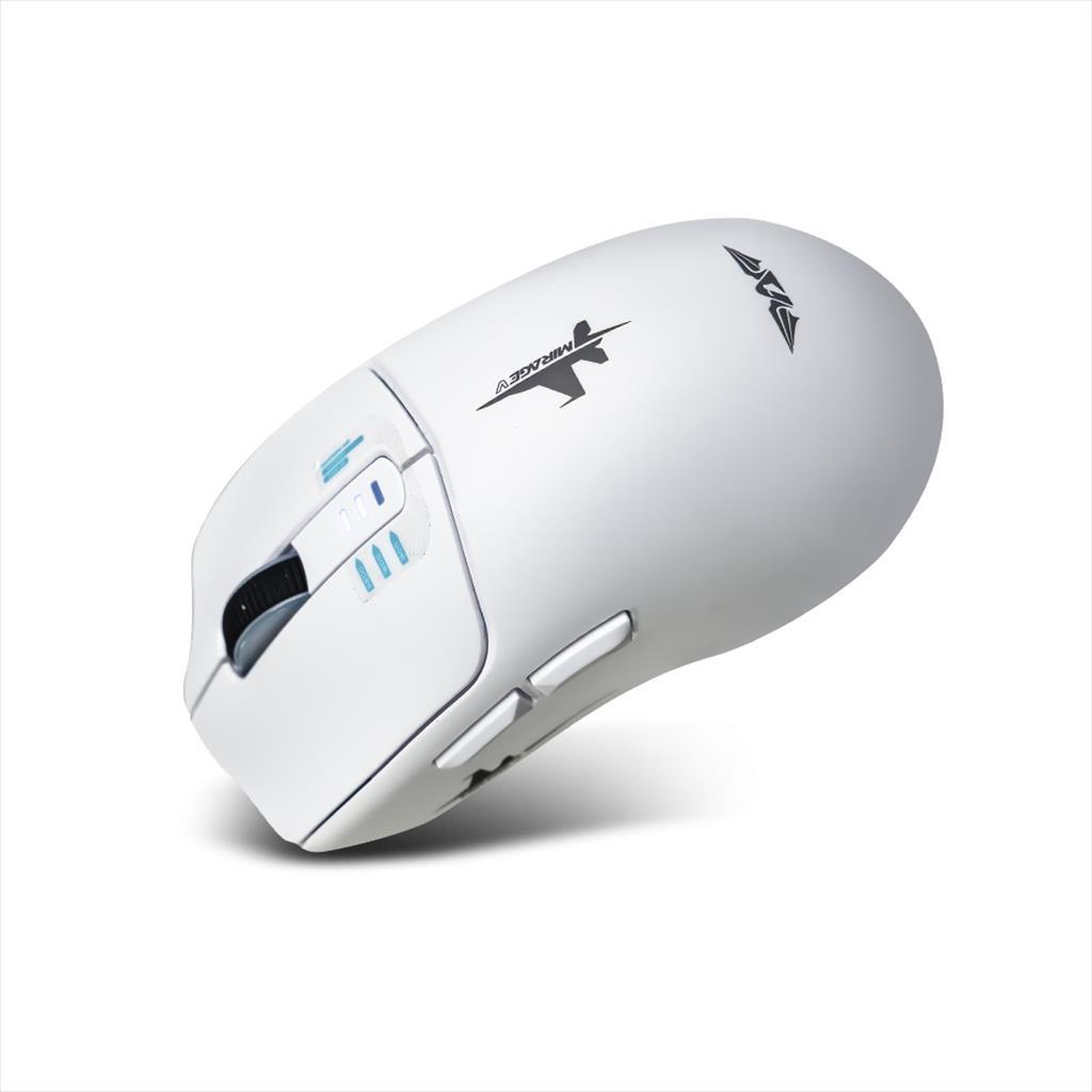 MOUSE WIRELESS USB ARMAGGEDDON MIRAGE V WHITE, 10000 CPI, 82 g, 3 Mode connection (2.4GHZ, Bluetooth 5.0, Wired) 07557