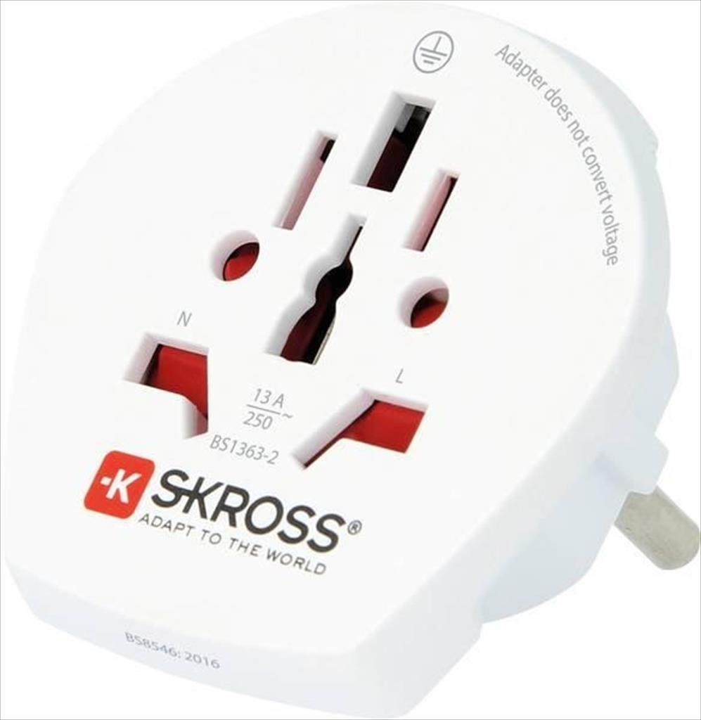 CONVERTOR POWER SKROSS UNIVERSAL WORLD TRAVEL ADAPTER CA W TO EU 1.500211-E 35318
