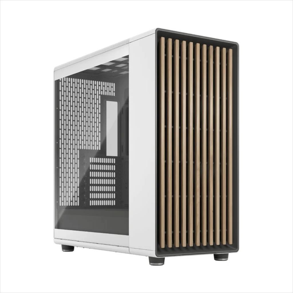 CASE FRACTAL DESIGN E-ATX Mid-Tower NORTH XL RC, 3x140mm Aspect 4-pin PWM fans, w/WINDOW, Front wood panel, Chalk White TG Clear, FD-C-NOR1X-06 02588