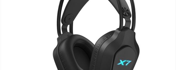 HEADPHONES WIRELESS A4TECH X7 (XR-200)  Gaming RGB, w/mic, 3,5mm, 2.4G, BT 5.3, w/Extension Dock, black
