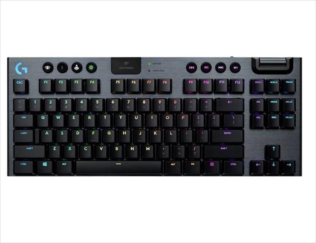 KEYBOARD MECHANICAL LOGITECH G915X LIGHTSPEED TKL WIRELESS RGB GL TACTILE BLACK w/bluetooth, 920-012737 08788