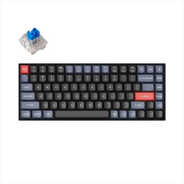 KEYBOARD MECHANICAL KEYCHRON K2 PRO QMK/VIA HS RGB LED 75% Keychron K PRO Blue switch Multi-Device (Wired+Bluetooth), Black, K2P-H2