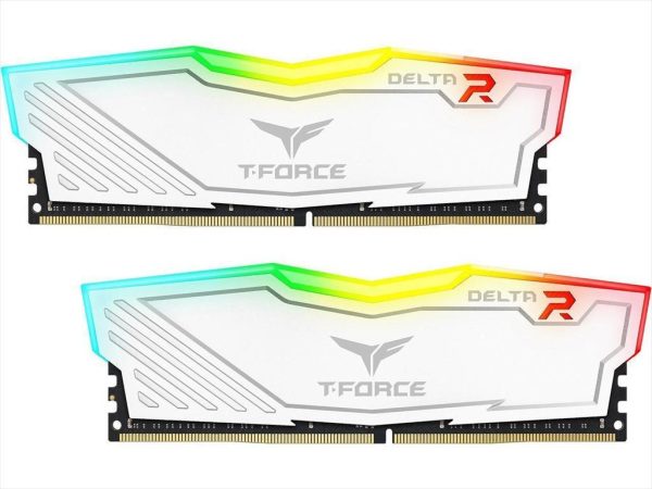 Ram ddr4 16gb(2x8gb) 3200mhz cl16 team group t-force delta rgb, tf4d416g3200hc16fdc01 white