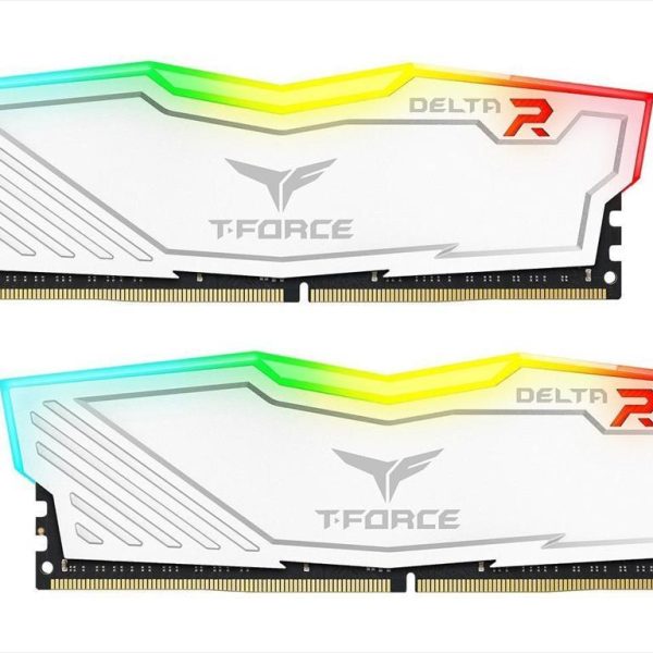 RAM DDR4 16GB(2x8GB) 3200MHz CL16 TEAM GROUP T-FORCE DELTA RGB, TF4D416G3200HC16FDC01 white