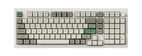 KEYBOARD MECHANICAL KEYCHRON Q5 MAX QMK/VIA RGB Al. body, HS Gateron Jupiter Brown, 2.4 GHz & BT, Shell White, w/knob, Q5M-P3