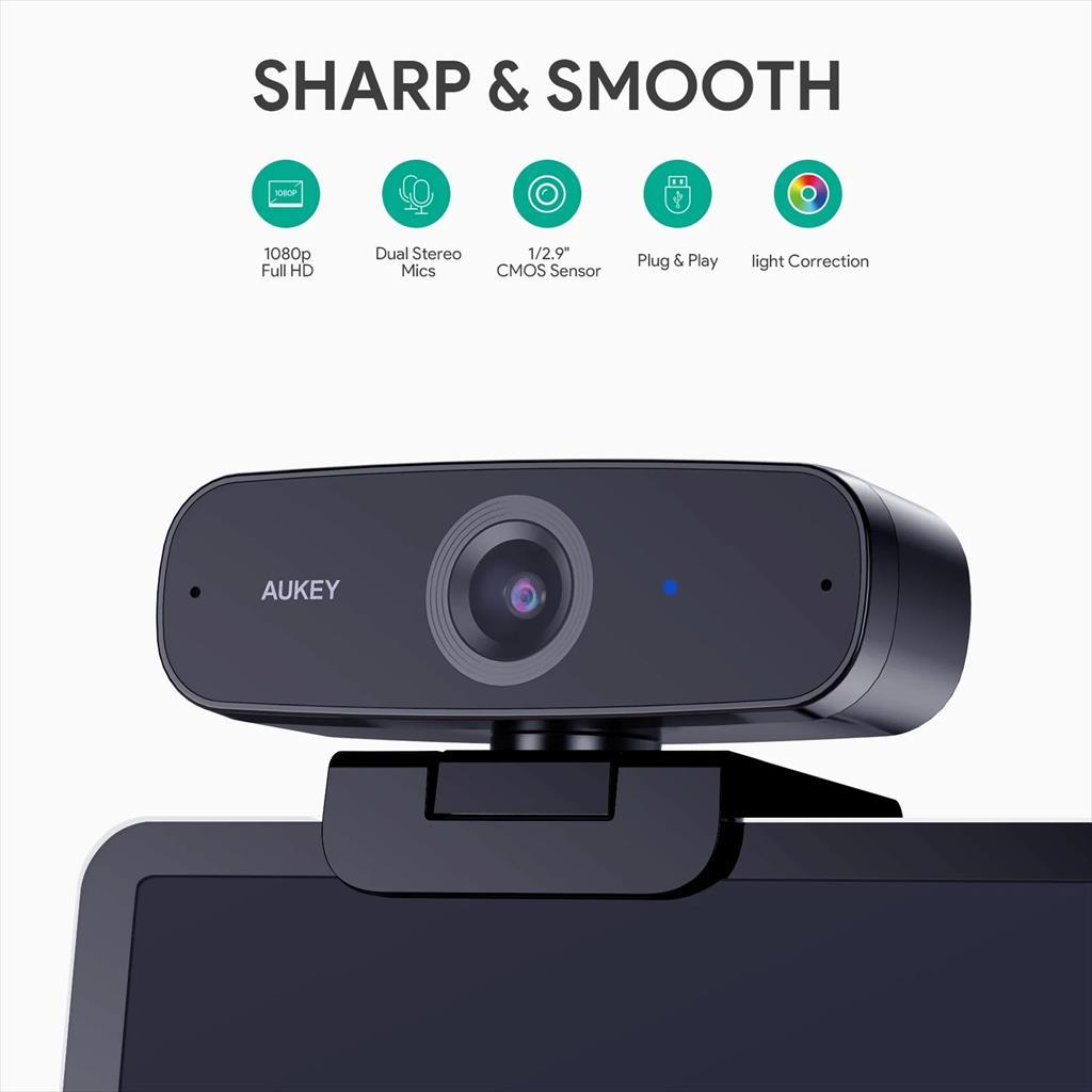WEB CAMERA AUKEY PC-W3, Stream Series 1080p USB, 30 fps, 1/2,9"-CMOS Sensor black - Image 3