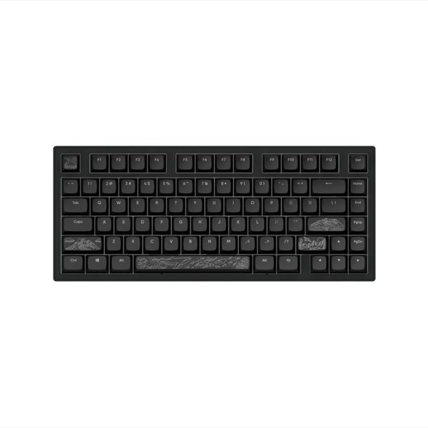 KEYBOARD MECHANICAL DARK PROJECT ALU81A TERRA NOSTRA BLACK HS RGB linear mechanical switches G3ms Moonstone- Pre-lubed, +4 switch, COILED CABLE ANSI layout