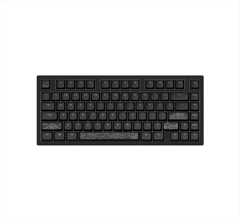 KEYBOARD MECHANICAL DARK PROJECT ALU81A TERRA NOSTRA BLACK HS RGB linear mechanical switches G3ms Moonstone- Pre-lubed, +4 switch, COILED CABLE ANSI layout