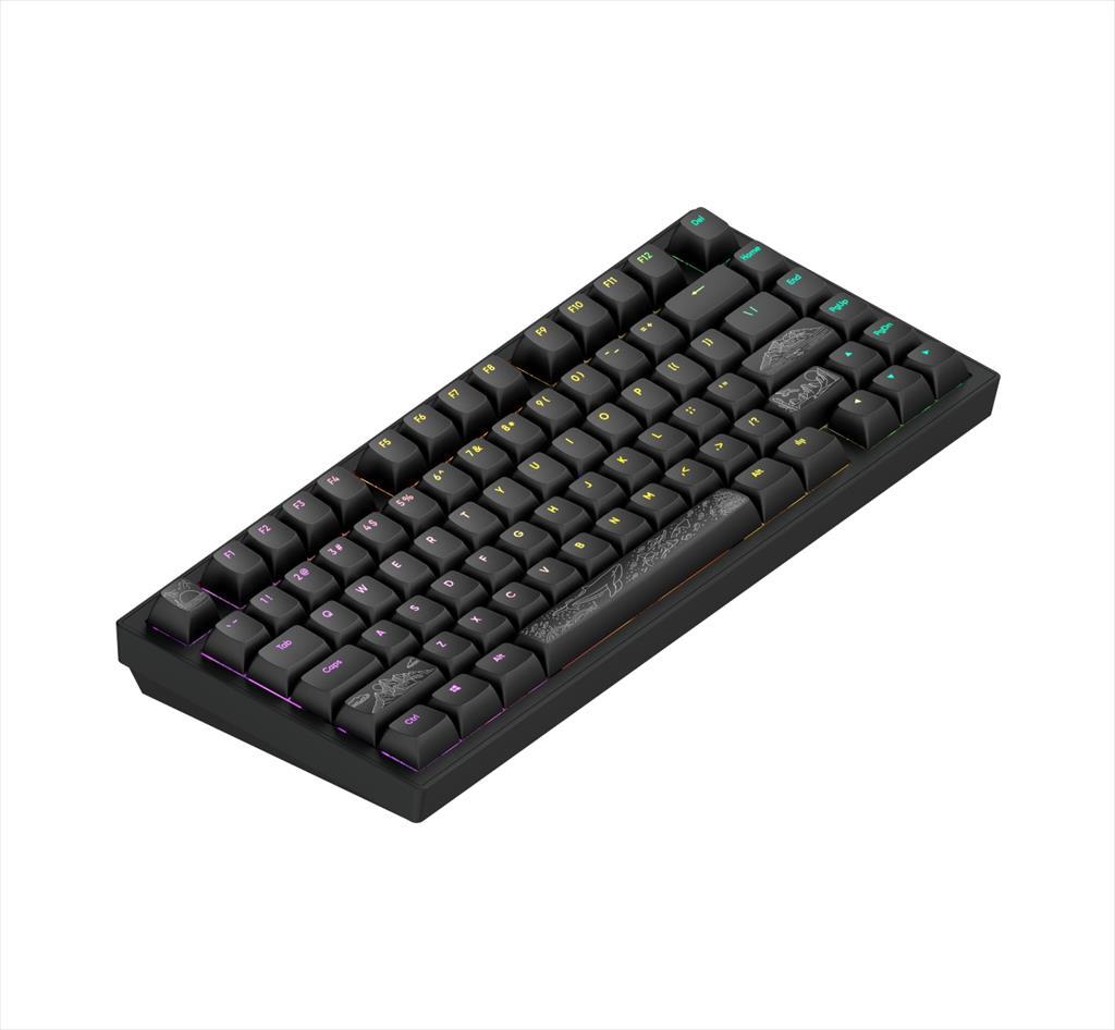 KEYBOARD MECHANICAL DARK PROJECT ALU81A TERRA NOSTRA BLACK HS RGB linear mechanical switches G3ms Moonstone- Pre-lubed, +4 switch, COILED CABLE ANSI layout - Image 3