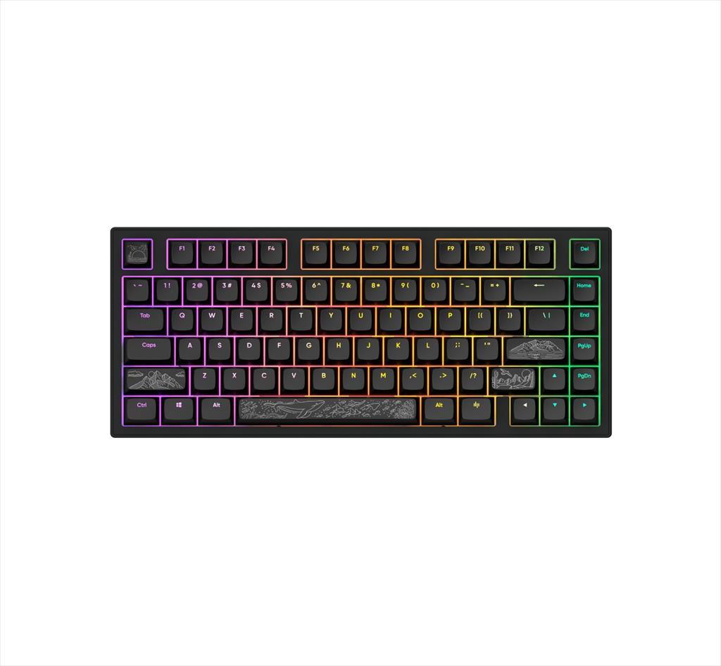 KEYBOARD MECHANICAL DARK PROJECT ALU81A TERRA NOSTRA BLACK HS RGB linear mechanical switches G3ms Moonstone- Pre-lubed, +4 switch, COILED CABLE ANSI layout - Image 4