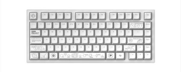 KEYBOARD MECHANICAL DARK PROJECT ALU81A TERRA NOVA WHITE HS RGB linear mechanical switches G3ms Moonstone- Pre-lubed, wireless (BT/2,4g),+4 switch ANSI layout