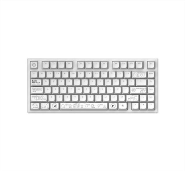 Keyboard mechanical dark project alu81a terra nova white hs rgb linear mechanical switches g3ms moonstone- pre-lubed, wireless (bt/2,4g),+4 switch ansi layout