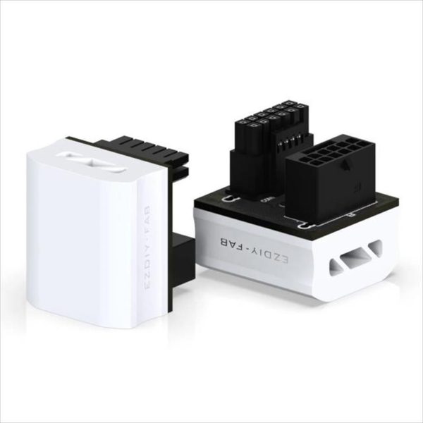 VGA POWER ADAPTER EZDIY-FAB 12VHPWR 600W RVS 180 DEGREES white