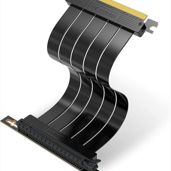 CABLE RISER EZDIY-FAB HIgh Speed PCIe x16 M To PCIe x16 F 200mm Gen 4.0, right angle, black