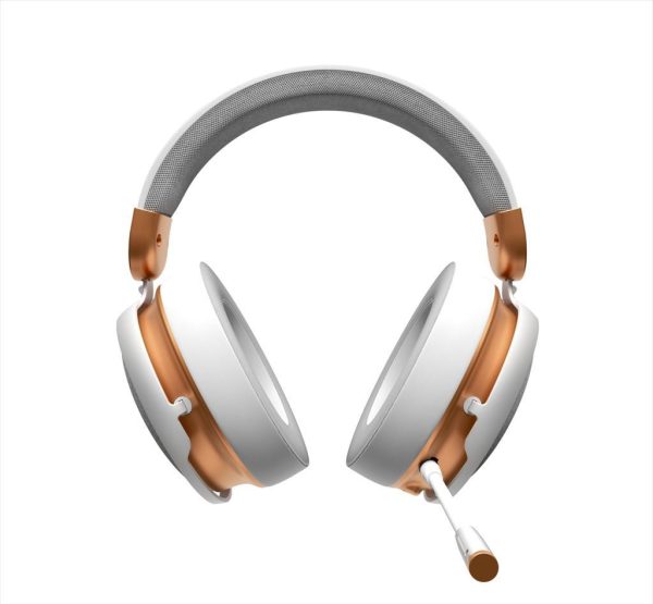 Headphones dark project wireless (2.4ghz&bt) gaming-headset sono w/mic, 53mm neodymium driver, white/gold